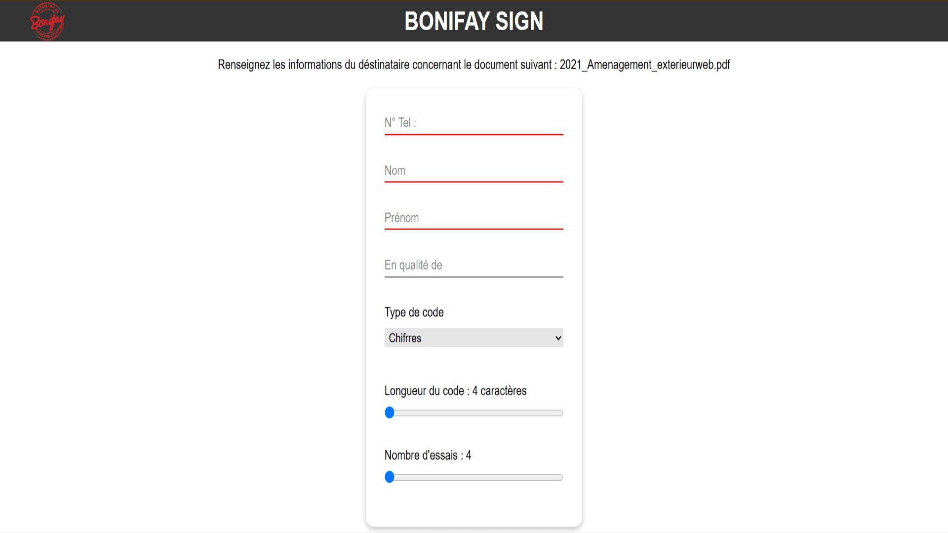 photos projet BonifaySign